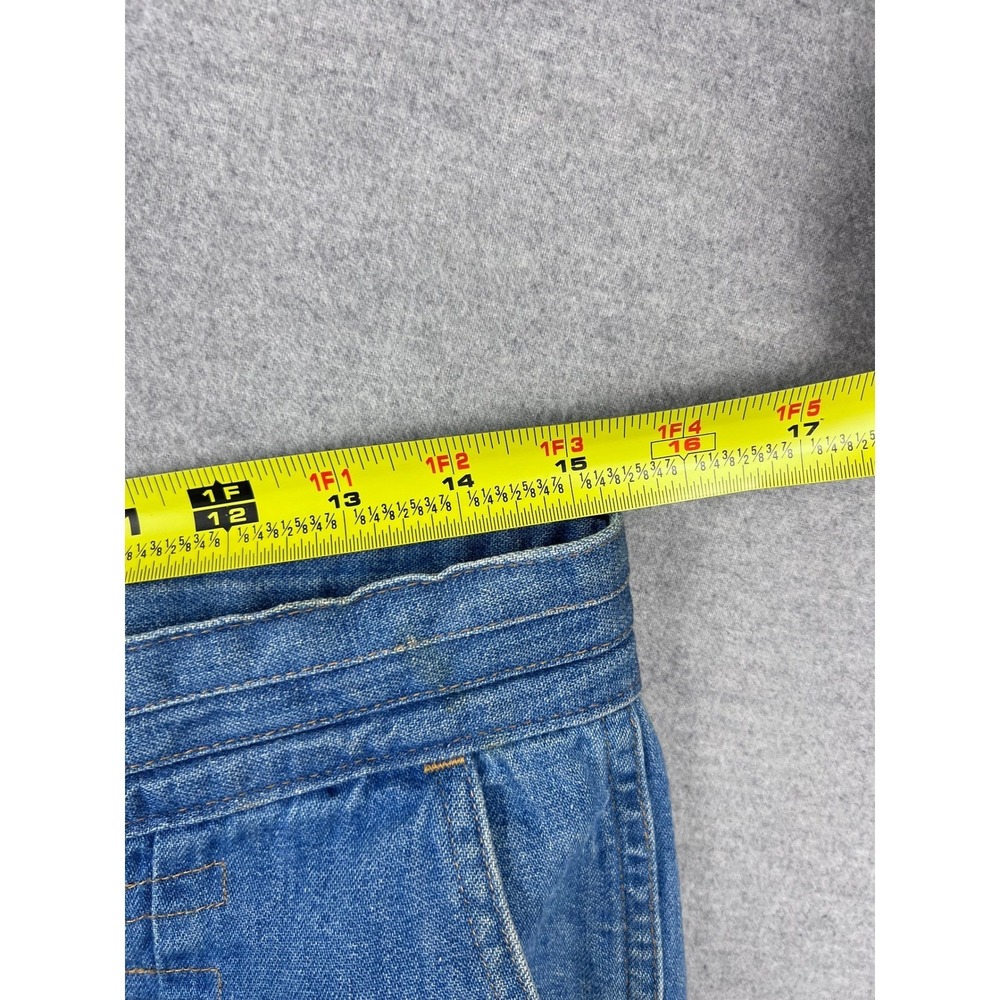 Vintage Levis Fresh Produce Wide Leg Flare Jeans Peace Sign‎ Graphic Blue 30x33 - Picture 6 of 8